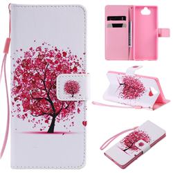 Colored Red Tree PU Leather Wallet Case for Sony Xperia 20