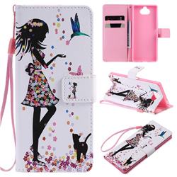 Petals and Cats PU Leather Wallet Case for Sony Xperia 20