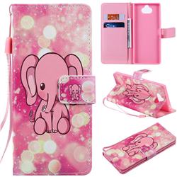 Pink Elephant PU Leather Wallet Case for Sony Xperia 20
