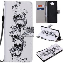 Skull Head PU Leather Wallet Case for Sony Xperia 20