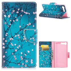 Blue Plum Leather Wallet Case for Sony Xperia X1