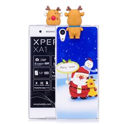 Snow Santa Claus Soft 3D Climbing Doll Soft Case for Sony Xperia XA1