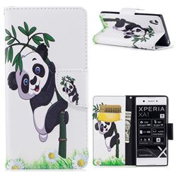 Bamboo Panda Leather Wallet Case for Sony Xperia XA1