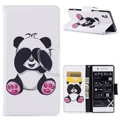 Lovely Panda Leather Wallet Case for Sony Xperia XA1