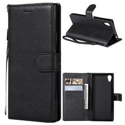 Retro Greek Classic Smooth PU Leather Wallet Phone Case for Sony Xperia XA1 - Black