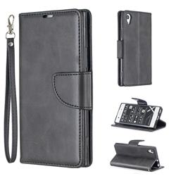 Classic Sheepskin PU Leather Phone Wallet Case for Sony Xperia XA1 - Black