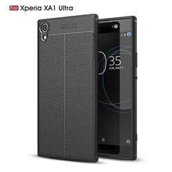 Luxury Auto Focus Litchi Texture Silicone TPU Back Cover for Sony Xperia XA1 Ultra - Black