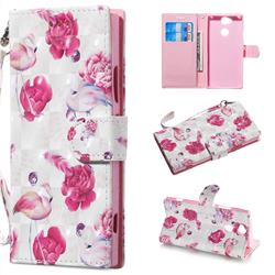 Flamingo 3D Painted Leather Wallet Phone Case for Sony Xperia XA2
