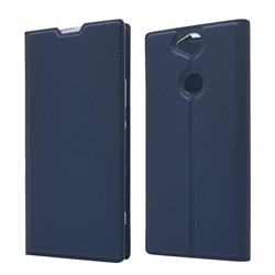 Ultra Slim Card Magnetic Automatic Suction Leather Wallet Case for Sony Xperia XA2 Plus - Royal Blue