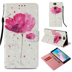 Watercolor 3D Painted Leather Wallet Case for Sony Xperia XA2 Plus