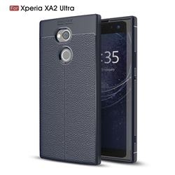 Luxury Auto Focus Litchi Texture Silicone TPU Back Cover for Sony Xperia XA2 Ultra(6.0 inch) - Dark Blue