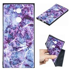 Marble 3D Embossed Relief Black TPU Cell Phone Back Cover for Sony Xperia XA2 Ultra(6.0 inch)