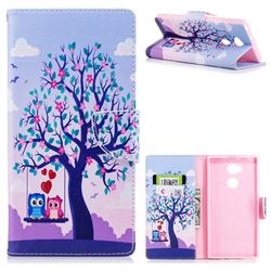 Tree and Owls Leather Wallet Case for Sony Xperia XA2 Ultra(6.0 inch)