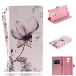 Magnolia Flower Hand Strap Leather Wallet Case for Sony Xperia XA2 Ultra(6.0 inch)
