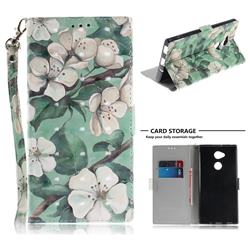 Watercolor Flower 3D Painted Leather Wallet Phone Case for Sony Xperia XA2 Ultra(6.0 inch)