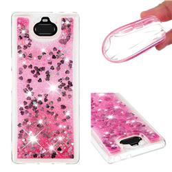 Dynamic Liquid Glitter Quicksand Sequins TPU Phone Case for Sony Xperia 10 / Xperia XA3 - Rose