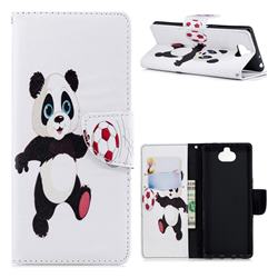 Football Panda Leather Wallet Case for Sony Xperia 10 / Xperia XA3
