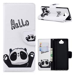 Hello Panda Leather Wallet Case for Sony Xperia 10 / Xperia XA3