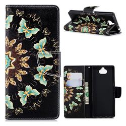 Circle Butterflies Leather Wallet Case for Sony Xperia 10 / Xperia XA3