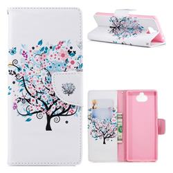 Colorful Tree Leather Wallet Case for Sony Xperia 10 / Xperia XA3
