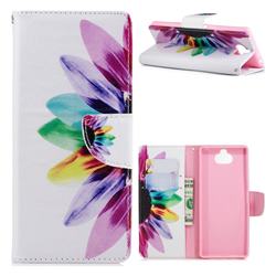 Seven-color Flowers Leather Wallet Case for Sony Xperia 10 / Xperia XA3