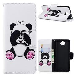 Lovely Panda Leather Wallet Case for Sony Xperia 10 / Xperia XA3