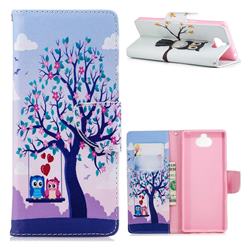 Tree and Owls Leather Wallet Case for Sony Xperia 10 / Xperia XA3