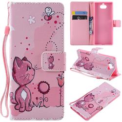 Cats and Bees PU Leather Wallet Case for Sony Xperia 10 / Xperia XA3