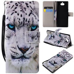 White Leopard PU Leather Wallet Case for Sony Xperia 10 / Xperia XA3