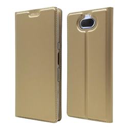 Ultra Slim Card Magnetic Automatic Suction Leather Wallet Case for Sony Xperia 10 / Xperia XA3 - Champagne