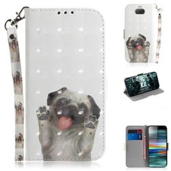 Pug Dog 3D Painted Leather Wallet Phone Case for Sony Xperia 10 / Xperia XA3