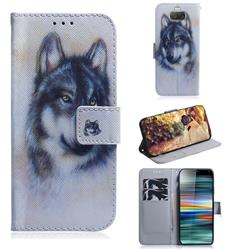 Snow Wolf PU Leather Wallet Case for Sony Xperia 10 / Xperia XA3