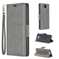Classic Sheepskin PU Leather Phone Wallet Case for Sony Xperia 10 / Xperia XA3 - Gray