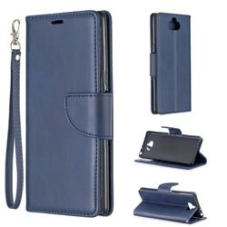 Classic Sheepskin PU Leather Phone Wallet Case for Sony Xperia 10 / Xperia XA3 - Blue