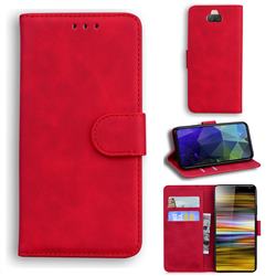 Retro Classic Skin Feel Leather Wallet Phone Case for Sony Xperia 10 / Xperia XA3 - Red
