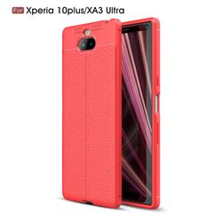 Luxury Auto Focus Litchi Texture Silicone TPU Back Cover for Sony Xperia 10 Plus / Xperia XA3 Ultra - Red