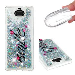 Smile Flower Dynamic Liquid Glitter Quicksand Soft TPU Case for Sony Xperia 10 Plus / Xperia XA3 Ultra