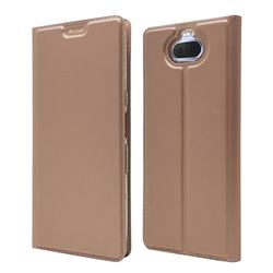 Ultra Slim Card Magnetic Automatic Suction Leather Wallet Case for Sony Xperia 10 Plus / Xperia XA3 Ultra - Rose Gold
