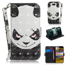 Angry Bear 3D Painted Leather Wallet Phone Case for Sony Xperia 10 Plus / Xperia XA3 Ultra
