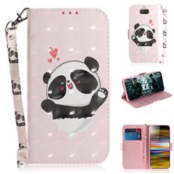 Heart Cat 3D Painted Leather Wallet Phone Case for Sony Xperia 10 Plus / Xperia XA3 Ultra
