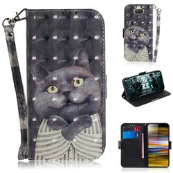 Cat Embrace 3D Painted Leather Wallet Phone Case for Sony Xperia 10 Plus / Xperia XA3 Ultra