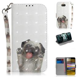 Pug Dog 3D Painted Leather Wallet Phone Case for Sony Xperia 10 Plus / Xperia XA3 Ultra