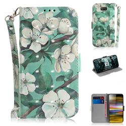 Watercolor Flower 3D Painted Leather Wallet Phone Case for Sony Xperia 10 Plus / Xperia XA3 Ultra