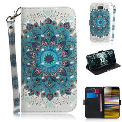 Peacock Mandala 3D Painted Leather Wallet Phone Case for Sony Xperia 10 Plus / Xperia XA3 Ultra