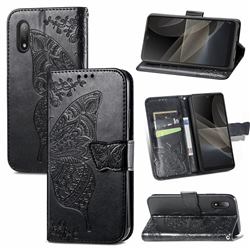 Embossing Mandala Flower Butterfly Leather Wallet Case for Sony Xperia Ace 2 ( Ace II) - Black