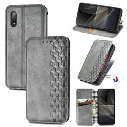 Ultra Slim Fashion Business Card Magnetic Automatic Suction Leather Flip Cover for Sony Xperia Ace 2 ( Ace II) - Grey