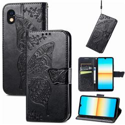 Embossing Mandala Flower Butterfly Leather Wallet Case for Sony Xperia Ace 3 ( Ace III) - Black