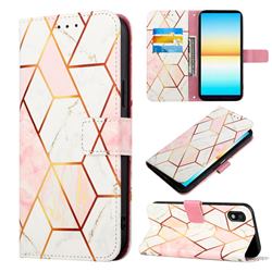Pink White Marble Leather Wallet Protective Case for Sony Xperia Ace 3 ( Ace III)