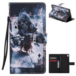 Skull Magician PU Leather Wallet Case for Sony Xperia XA Ultra