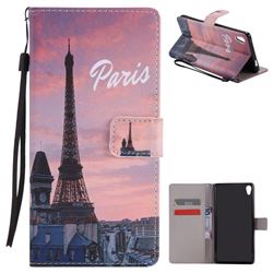 Paris Eiffel Tower PU Leather Wallet Case for Sony Xperia XA Ultra